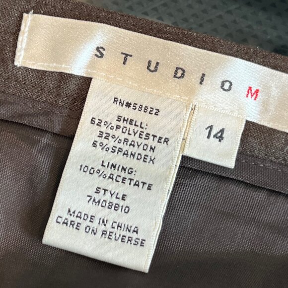 Vintage Y2K Studio M Brown Pleated Lined Mini Skirt Sz 14 – Preppy Academia Nord - Picture 7 of 8